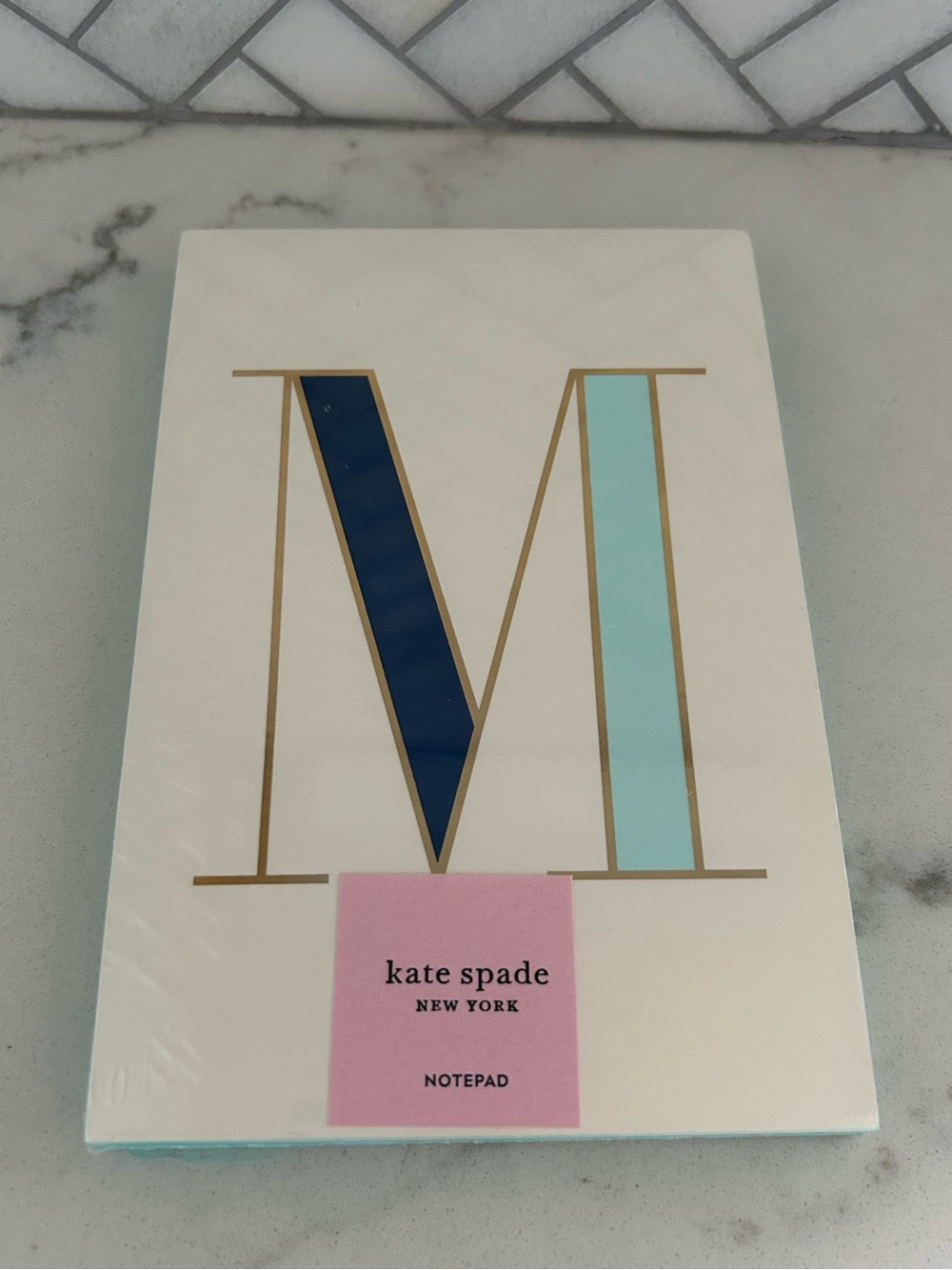 kate spade initial M notepad